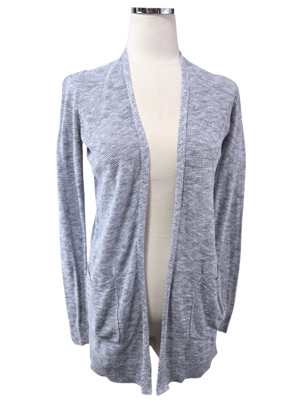 Marine Layer Nantucket Cardigan XS Blue Gray Marled 100% Cotton Open Front